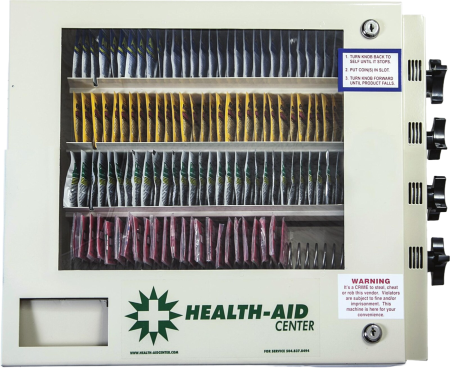 Health Aid 4 Select compact wall-mounted vending machine